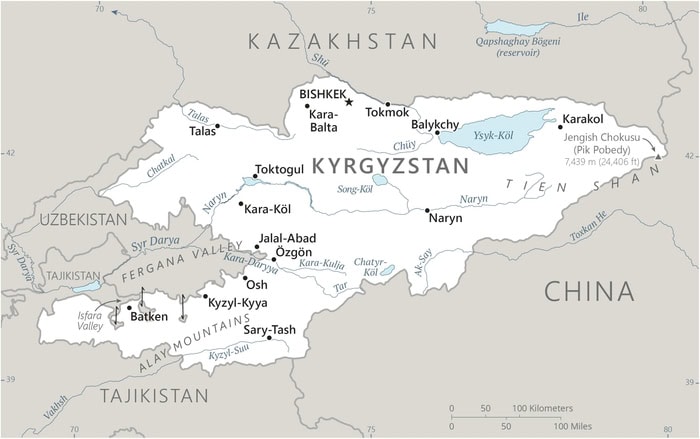 Kyrgyzstan-map