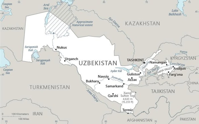Uzbekistan-map
