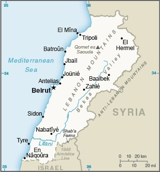 Lebanon-map